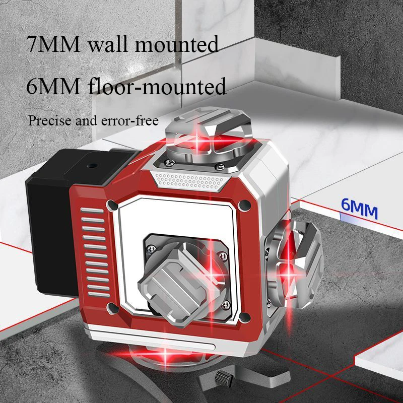 16/12/8 خطوط 4D مستوى خط الليزر الأحمر 360 درجة التسوية الذاتية الأفقي والرأسي أدوات مستوى الليزر الأحمر القوي للغاية