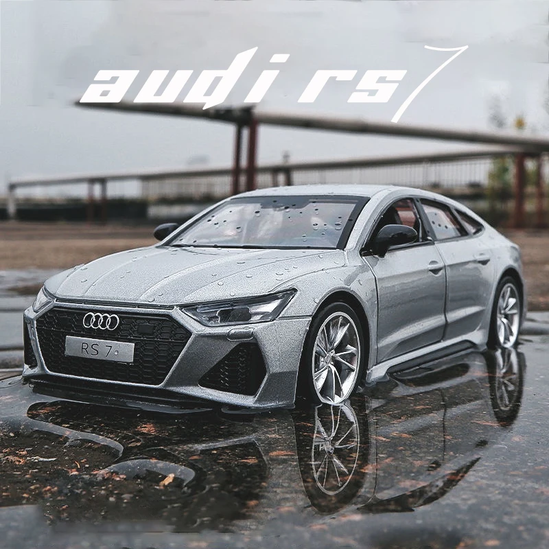 1/35 RS7 Diecast Car Models Toys Alloy Material Pull Back Scale Vehicles Models with Sound Kids Birthday Gifts Toys for Boys