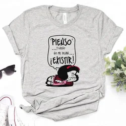 Mafalda t-shirts women harajuku manga Japanese top girl Japanese clothing