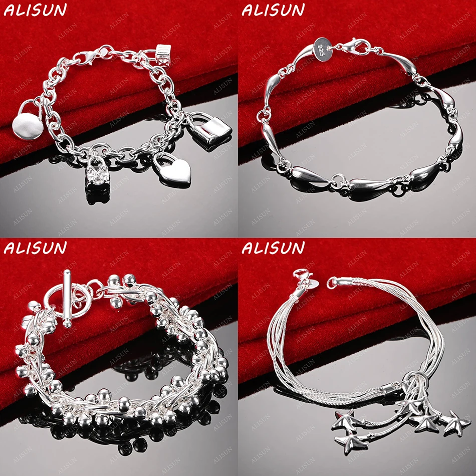 

ALISUN 925 Sterling Silver Design Bracelet For Women Men Fashion Jewelry Charm Grace Noble Wedding Accessories
