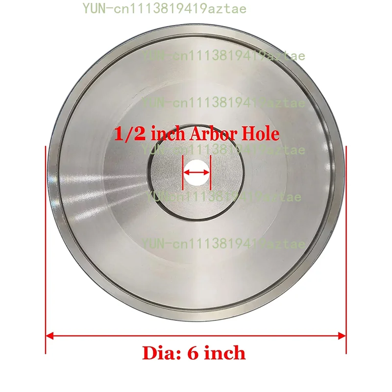 Grinding Wheel, 6Inch Dia x 1Inch Wide, with 1/2Inch Arbor, Diamond Grinding Wheel for Sharpening HSS, 80 Grit