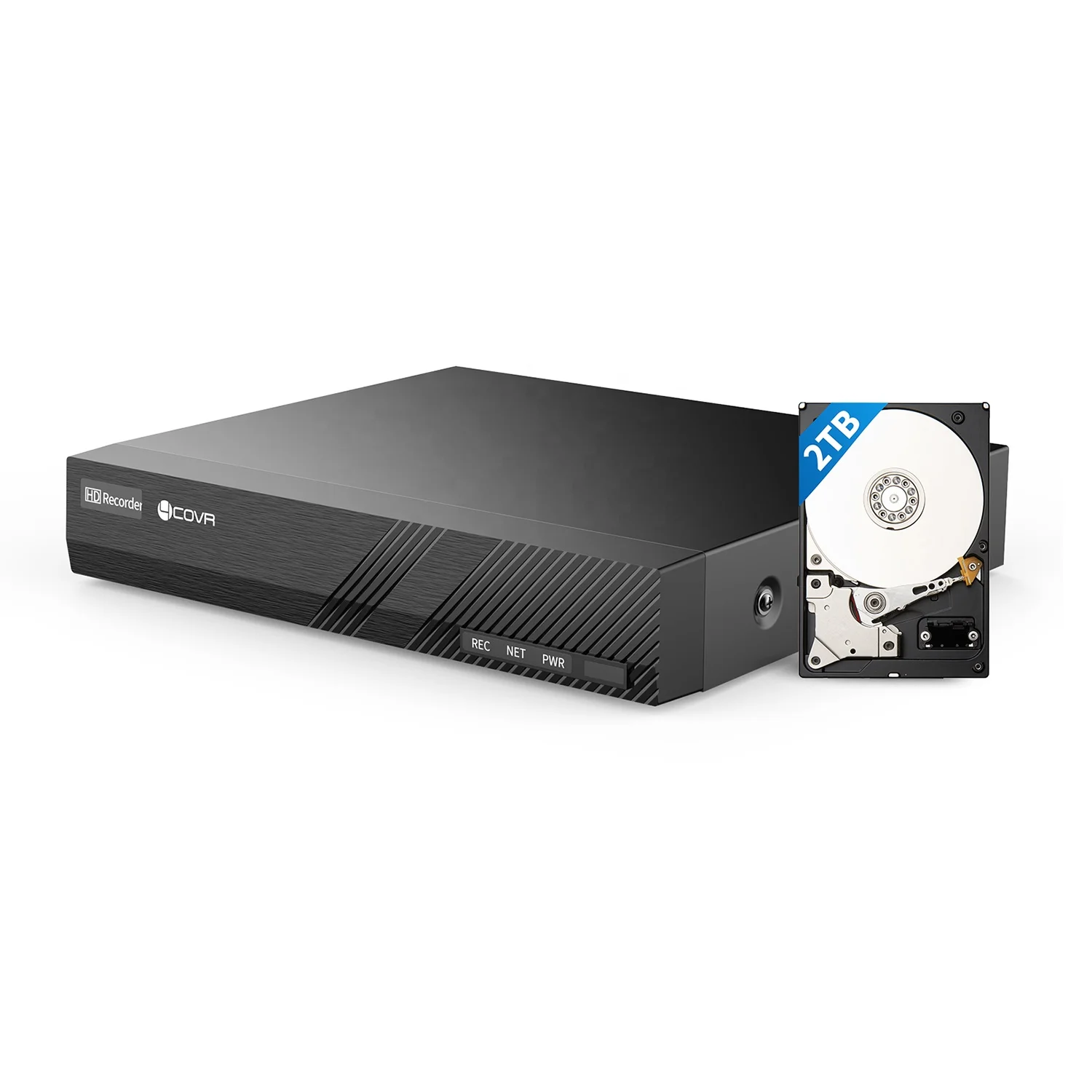 4COVR 4K 8 Channel H.265 PoE Network Video Recorder 8CH NVR 2TB HDD 4MP/5MP/6MP/8MP IP Camera Recording AI People Remote Access