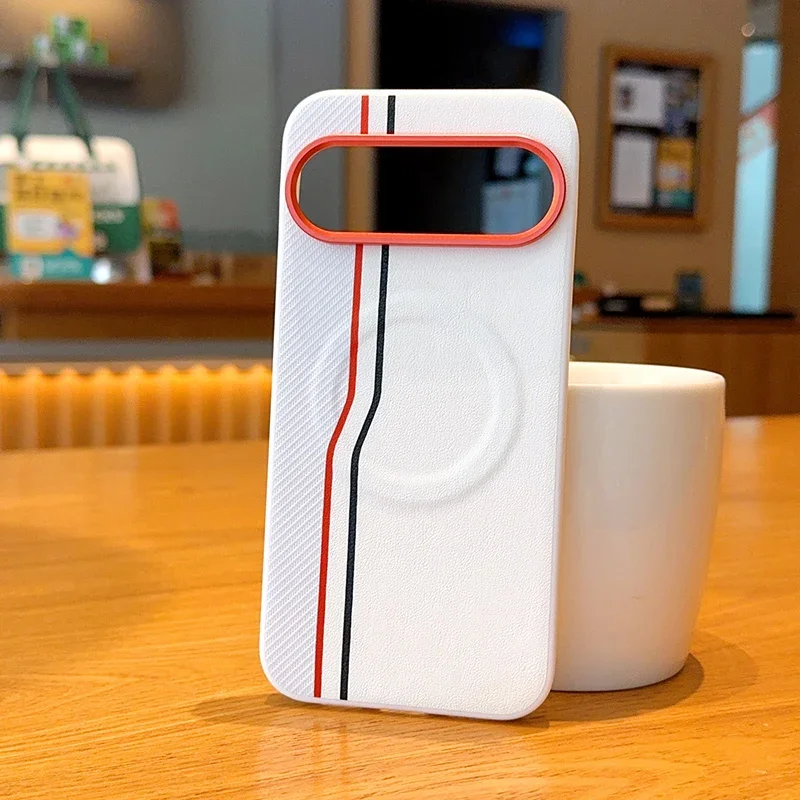 

For Google Pixel 10 Pro XL Pixel10 Case Magnetic Wireless Splicing Color blocked PU Leather Ultra Thin Shockproof Cover