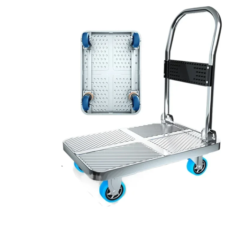 Multi-functional trolley pull flatbed cart trolley truck household portable trailer folding trolley sturdy and durable