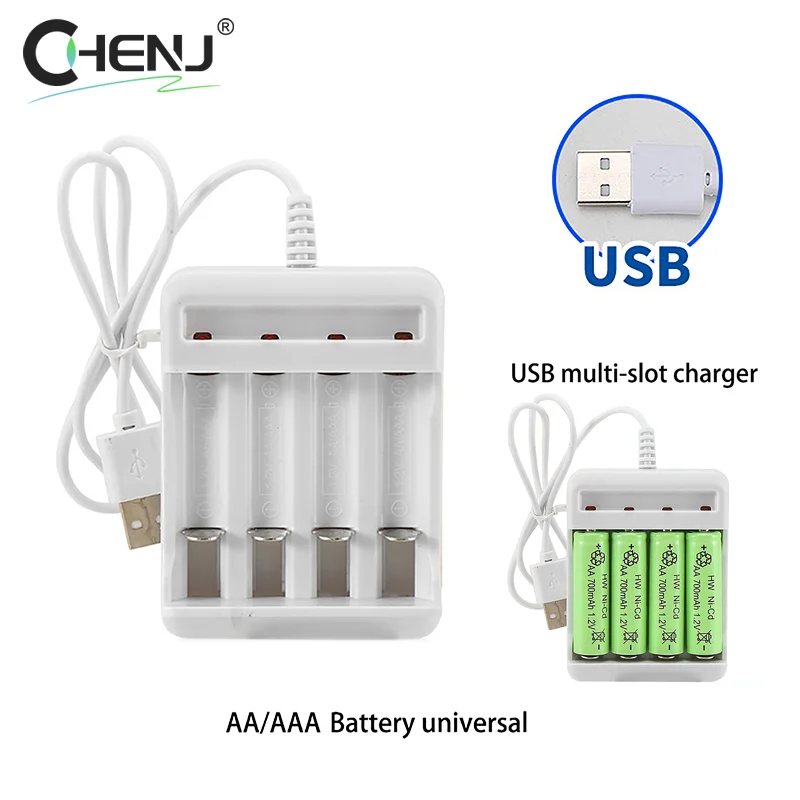 1PCS AAA And AA Rechargeable Battery Station High-Speed USB 3/4 Slot Fast Rechargeable Battery Charger Short Circuit Protection