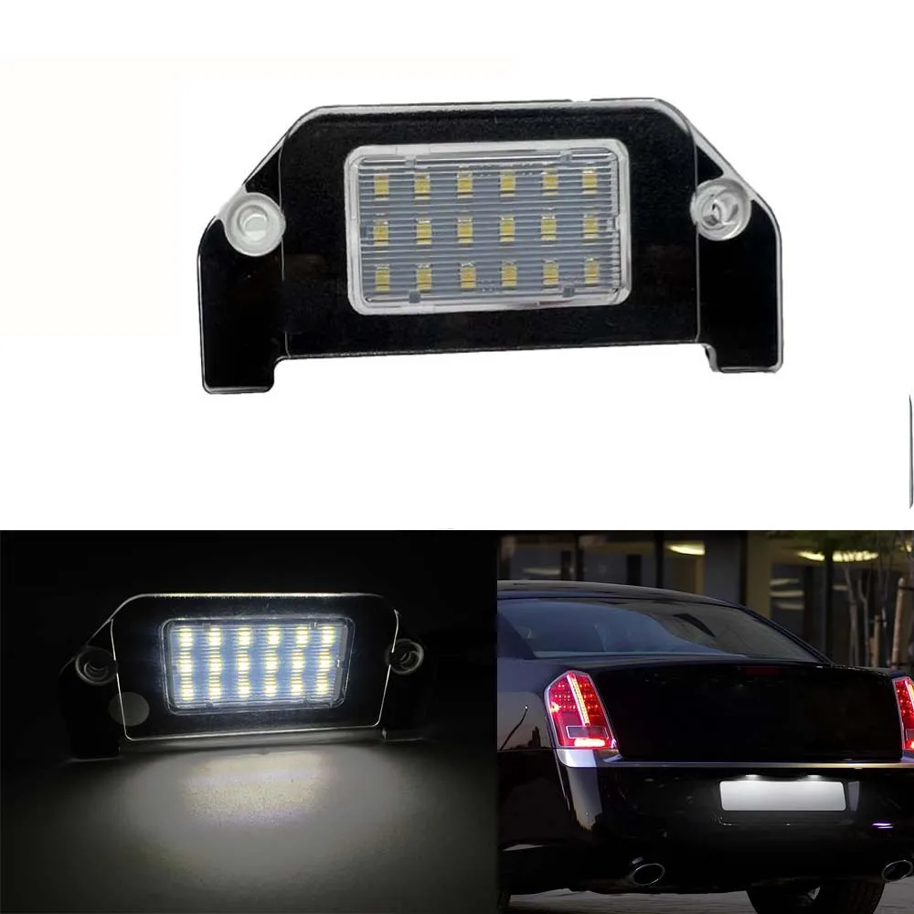 LH+RH White Led License Number Plate Light For Chrysler 300 300C 2005-2014 Chrysler Sebring 2007-2010 Car tail Lighting Source