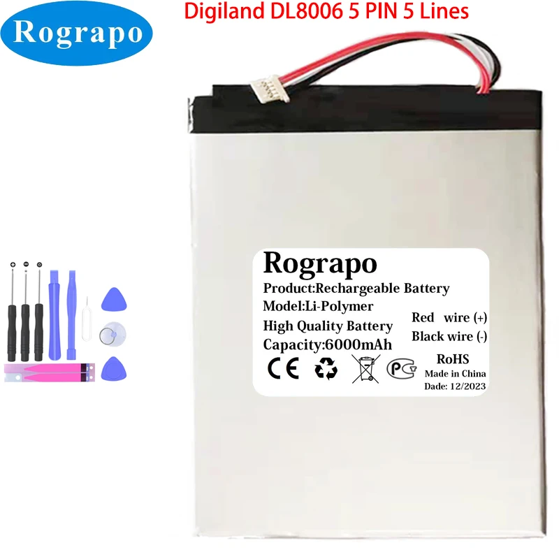 

Новый 3,7 V 6000mAh PR-3797103 Аккумулятор для планшета Digiland DL8006 Quad Core 8 дюймов