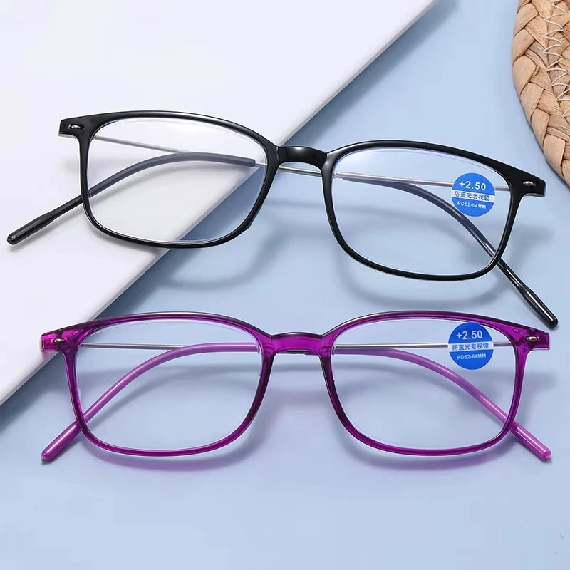 Gafas de lectura de cristal para hombre y mujer, lentes graduadas antifatiga, luz azul, 2022