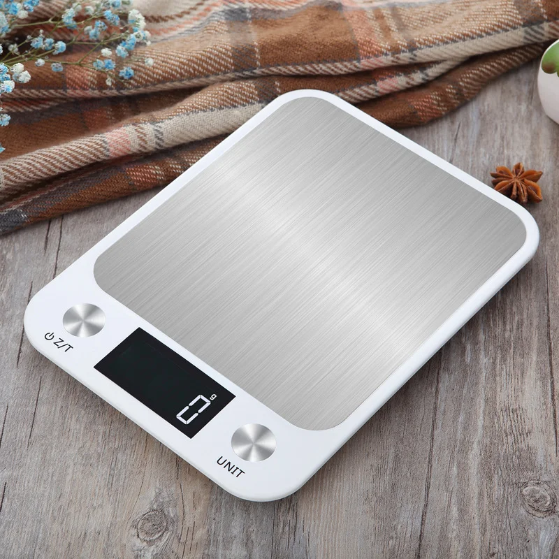 

Precision 5kg/10kg Stainless Steel Kitchen Scale - USB Rechargeable Food Scale for Baking Cooking, and Weighing