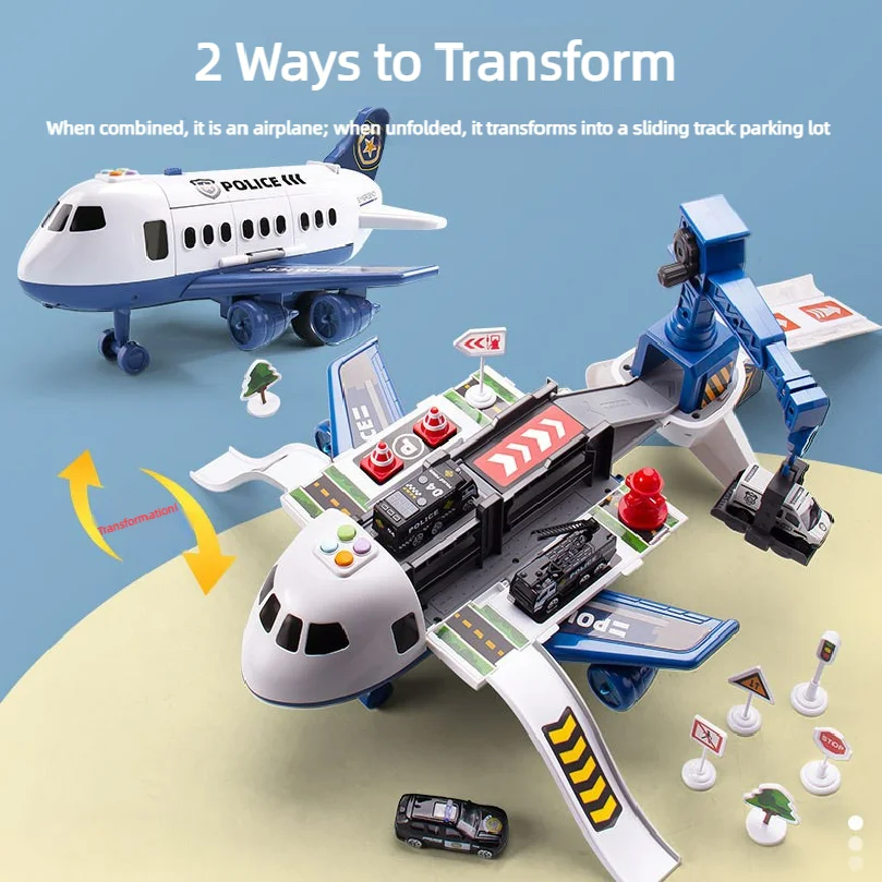 New Children's Large Passenger Aircraft Model Set with 3PCS Theme Alloy Car Model DIY Children's Aircraft Toy Birthday Gift