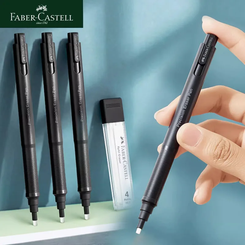 Faber-Castell-borrador estilo bolígrafo con punta de precisión, borrador de lápiz artístico redondo recargable de 2,5mm, papelería profesional para frotamiento de dibujo