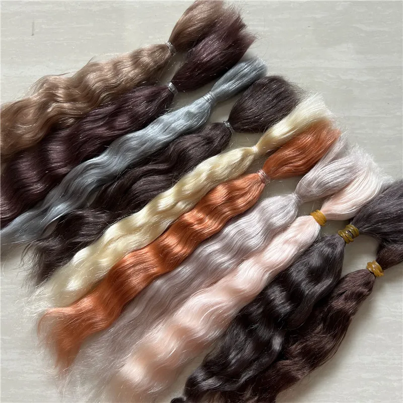 

Newest10 Different Colors Reborn Doll Handrooted Mohair Brown Golden Grey Colors BJD 1/6 OB11 Dolls Mohair Wigs Hair Accessory