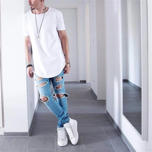 Imagen 2 del producto 2025 MRMT High Street Arc Hem camiseta para hombre, Camiseta de algodón de alta calidad para hombre, camisetas alargadas de talla grande para hombre, camisetas para hombre