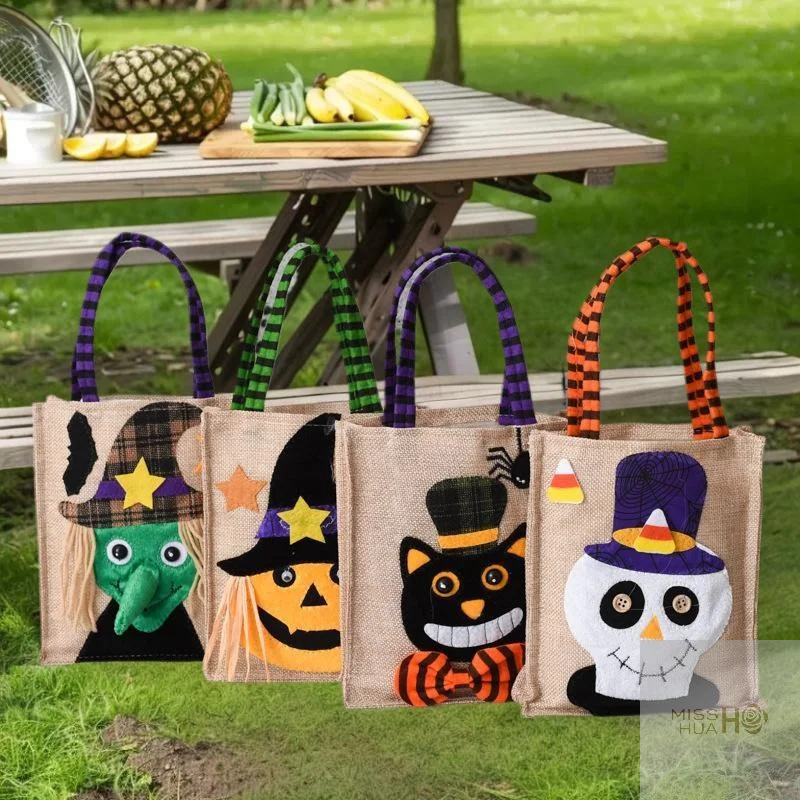 

Halloween Candy and Party Favor Bags with Handles for School Events and Seasonal Decorations.