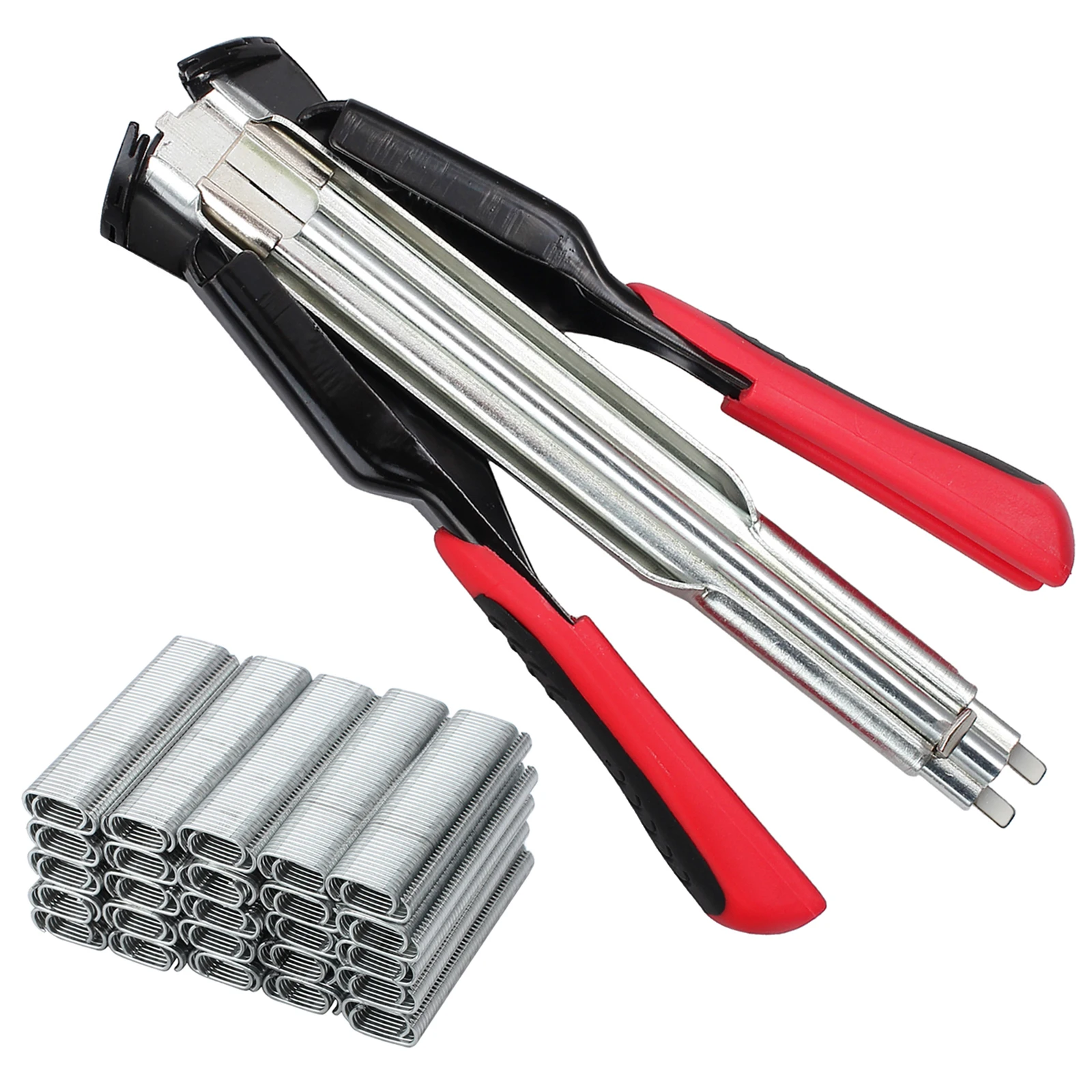 C7 Hog Ring Gun C Clip Auto Feed Fence Fencing Nailer Pliers with 2500pcs Galvanised Steel Staples Hogrings Hand Tools