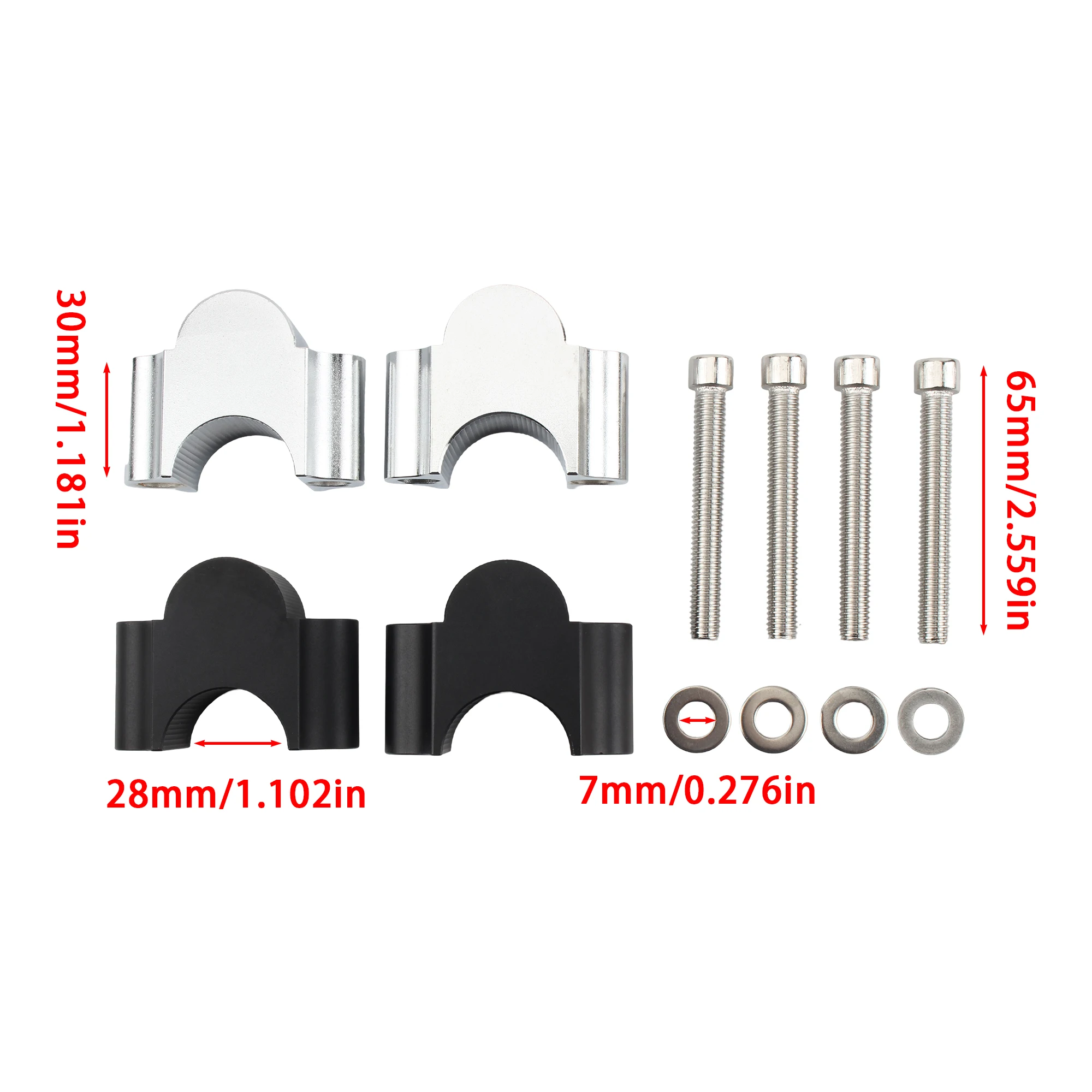 Motorcycle Handlebar Riser Bar Mount Handle Clamp Universal 22mm 28mm 1/8"  7/8" For Honda For BMW R1200gs For YAMAHA MT07 MT09 image 6