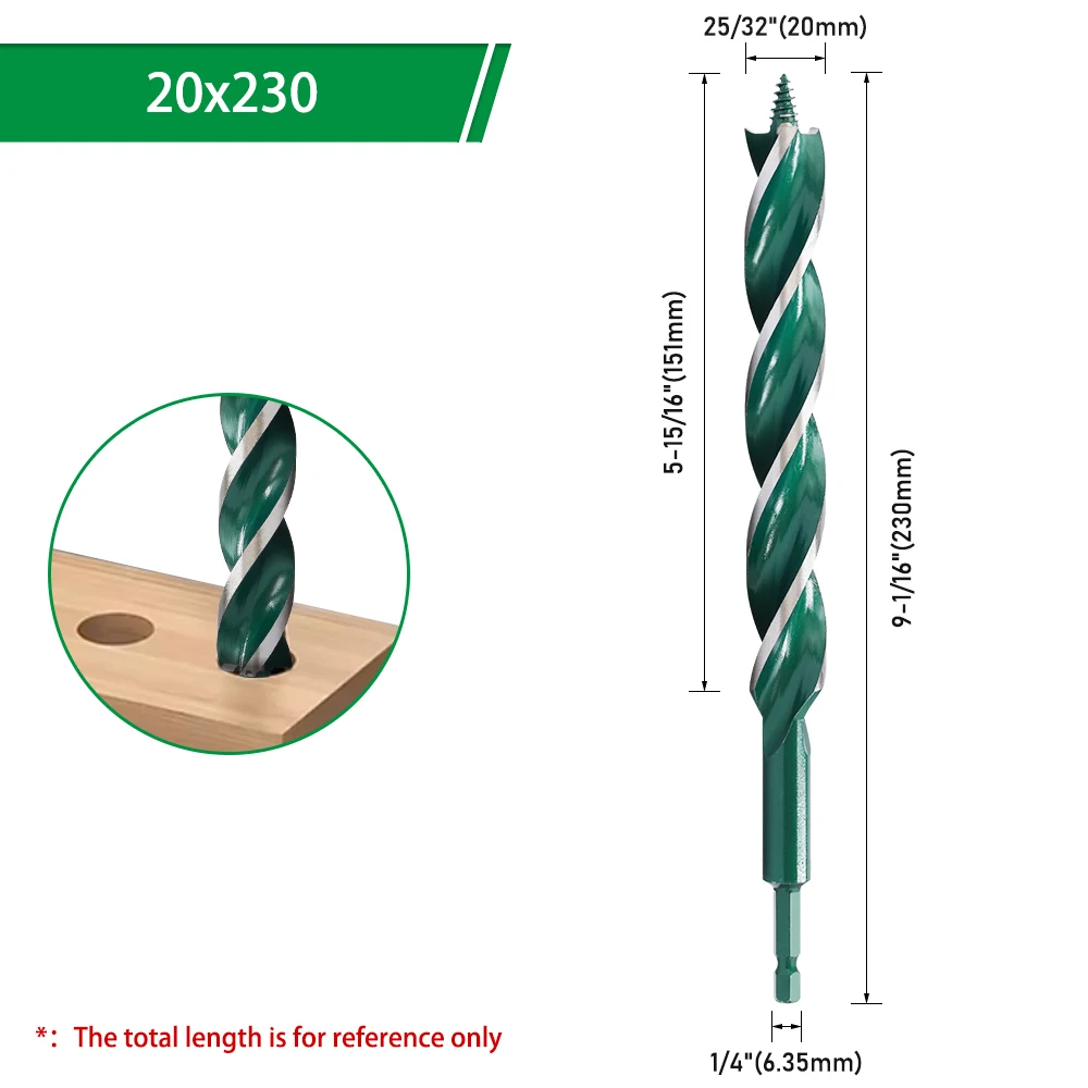 LAVIE 3-Schneiden-Senkbohrer 6-35mm, 155/230mm Länge, Elektrowerkzeug-Zubehör für Holzbearbeitung & Lochvergrößerung – Detail 32