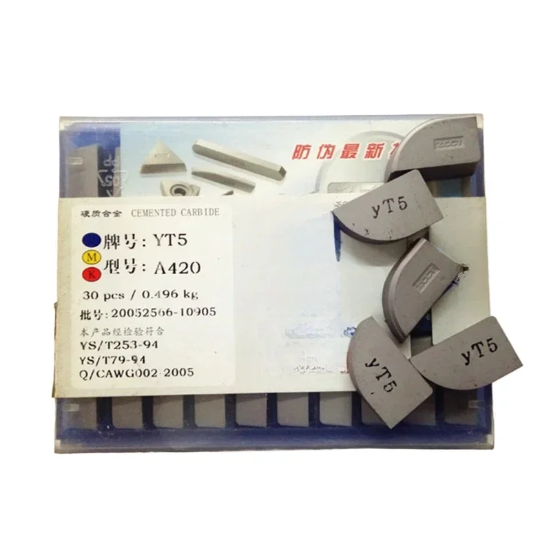 

30pcs A420 A420Z YT5 YW2 YW1 YT15 YT14 YG6 YG8 Carbide Blade Brazed Inserts Welding Tips CNC Turning Milling Cutter