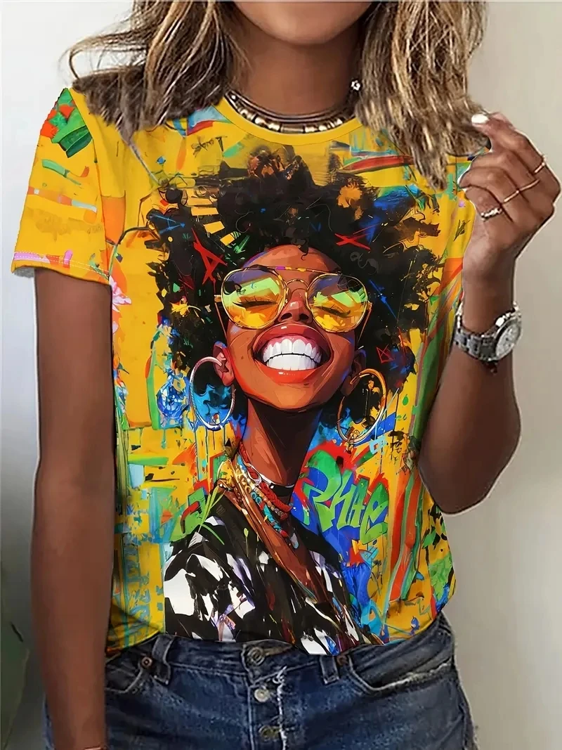 

Women's Plus Size 3D Printed Short Sleeved T-shirt,loose and Casual, Soft,comfortable and Breathable,suitable for Outdoor Sports