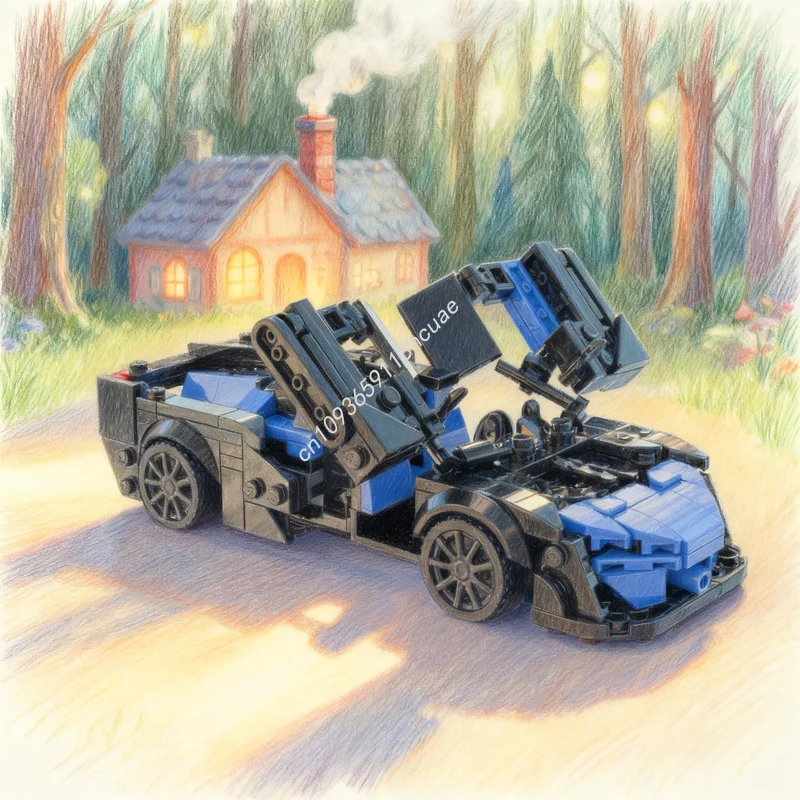 

414 шт. MOC City Champions McLarenesd Sabre Модель Строительные блоки Архитектура Рождественский подарок Игрушки Креативная идея Образовательный кирпич