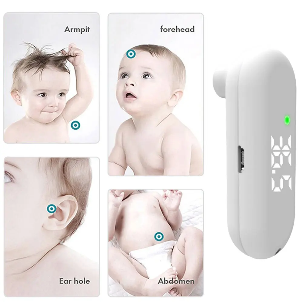 Forehead Surface LCD Rechargeable Small Non-contact Infrared Temperature Measuring Thermometer Data Memory Function