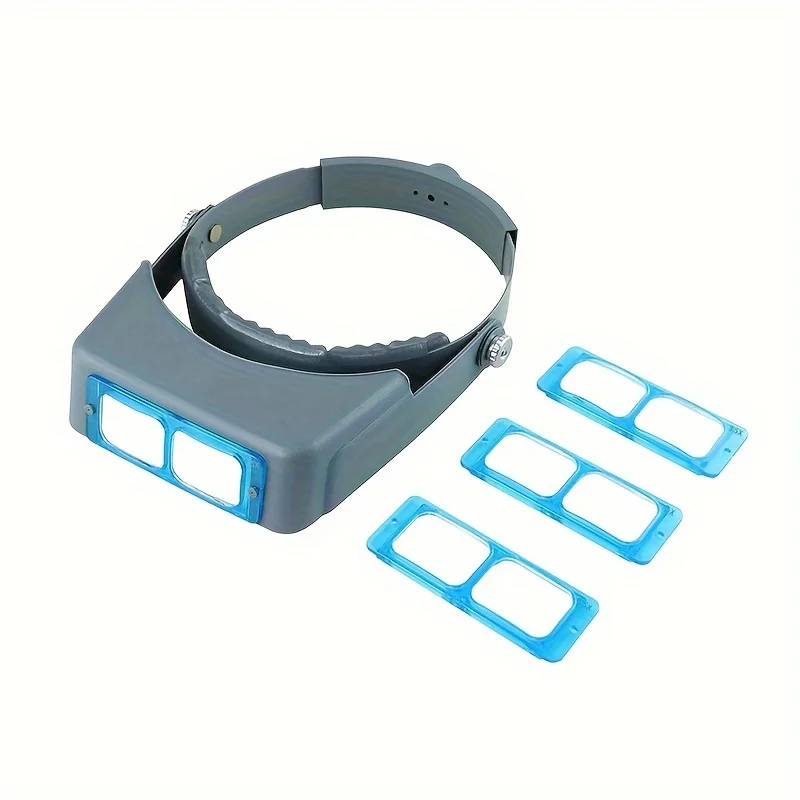 

[Серыро-синяя лупа на голову] Регулируемая лупа на голову, 3-кратная магнитная, нескользящая, для чтения, ремонта, изготовления ювелирных изделий