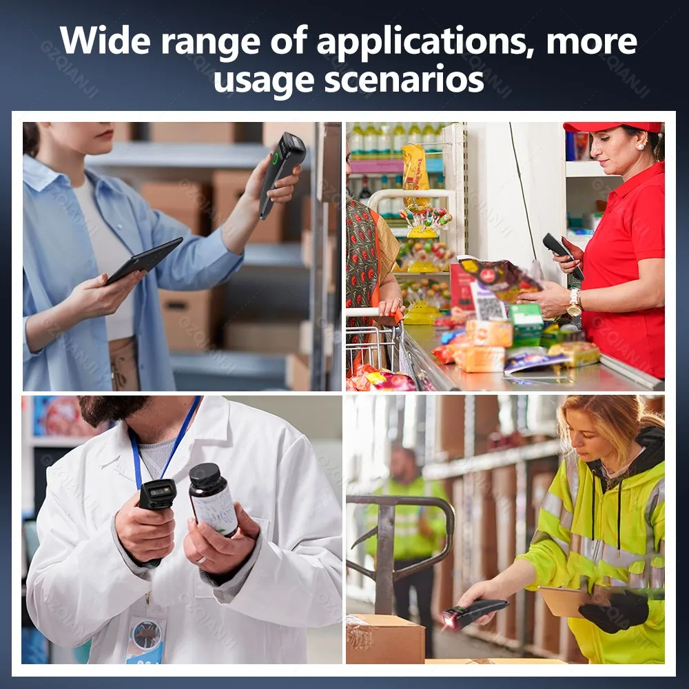 Mini 1D 2D QR USB Bluetooth 2.4G Wireless  3-in-1 Barcode Reader Bar code Scanner Portable Bar Code Laser Scanner