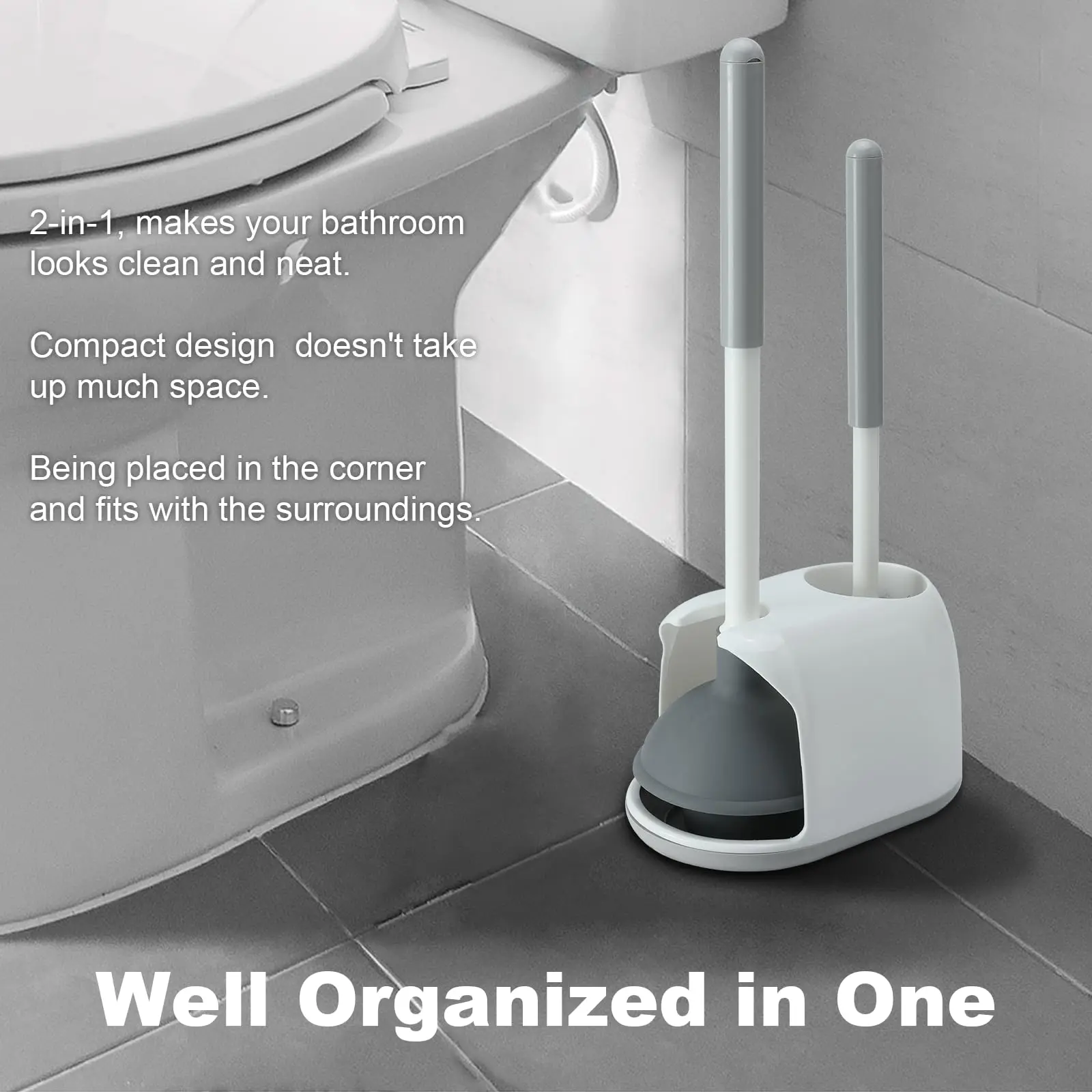 

Набор щеток для унитаза и плунжеров, плунжеры для унитаза 2 в 1, сверхмощная щетка для унитаза и держатель, скрытый плунжер для унитаза