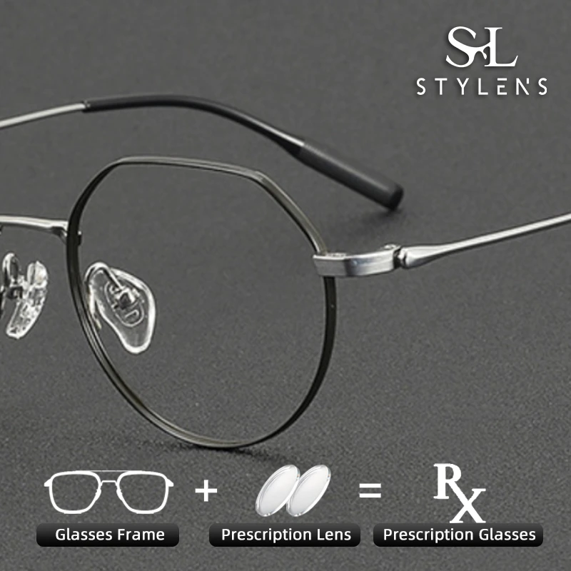 

STYLENS Designer Designs Acetate Pure Titanium Prescription Eyewear Men Women Trendy Anti Blue Light Progressive Eyewear 81041