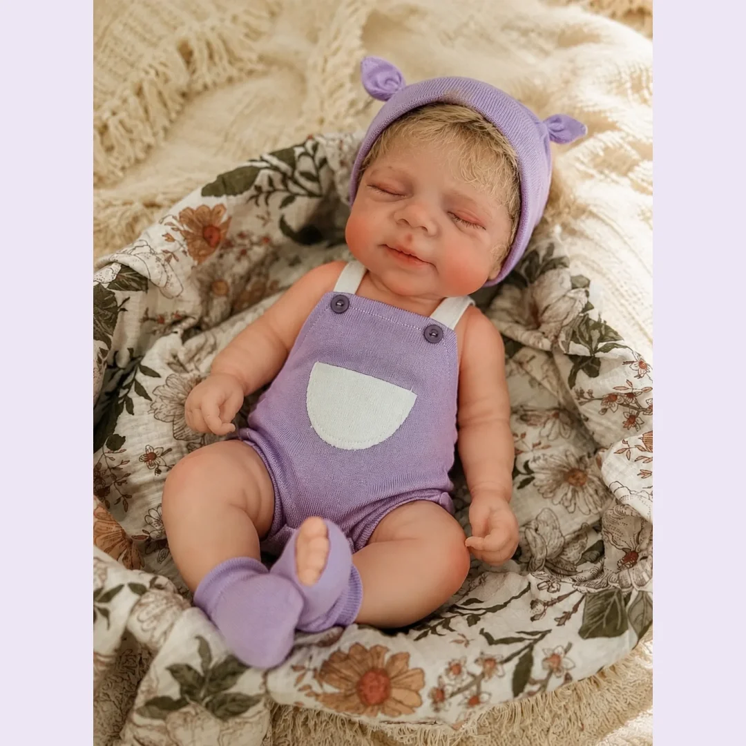 Rooted Hair Pascale 13 Inches Open Mouth bebés reborn silicona Girl Doll With Painted Skin Soft Handmade Lifelike Newborn Doll