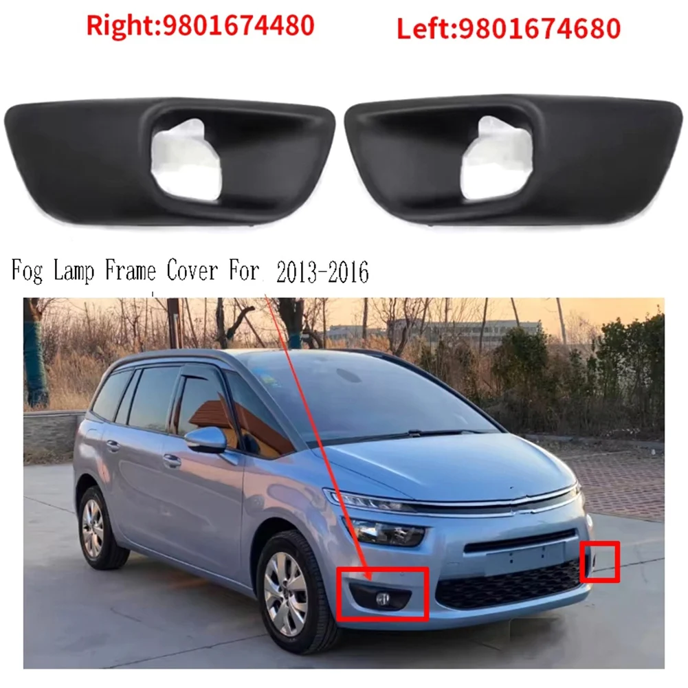 

Front Fog Lamp Frame Cover Light Trim Bezel Cap For Citroen C4 Picasso Mk2 7 Seat 2013- 2016