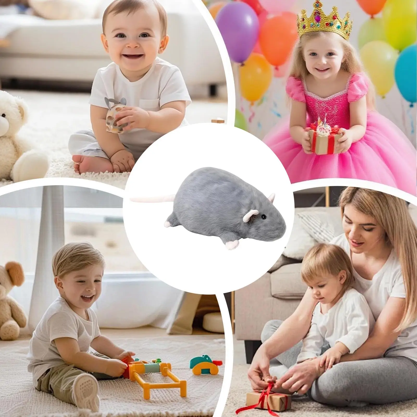 Pluszowa myszka, miękka, urocza maskotka, poduszka do przytulania dla kobiet, mężczyzn, dzieci, chłopców, dziewcząt, nastolatków, dorosłych, do salonu.