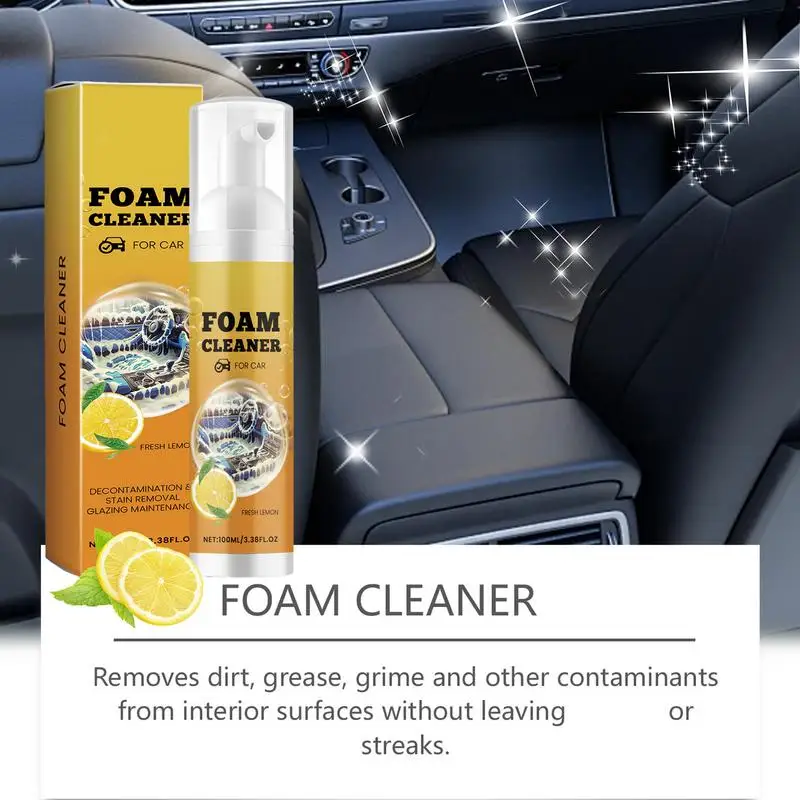 Car Interior Foam Cleaner Car Refinisher Cleaner Long-Lasting Car Seat Foam Cleaner Effective Car Interior Foam Refinisher 100ml