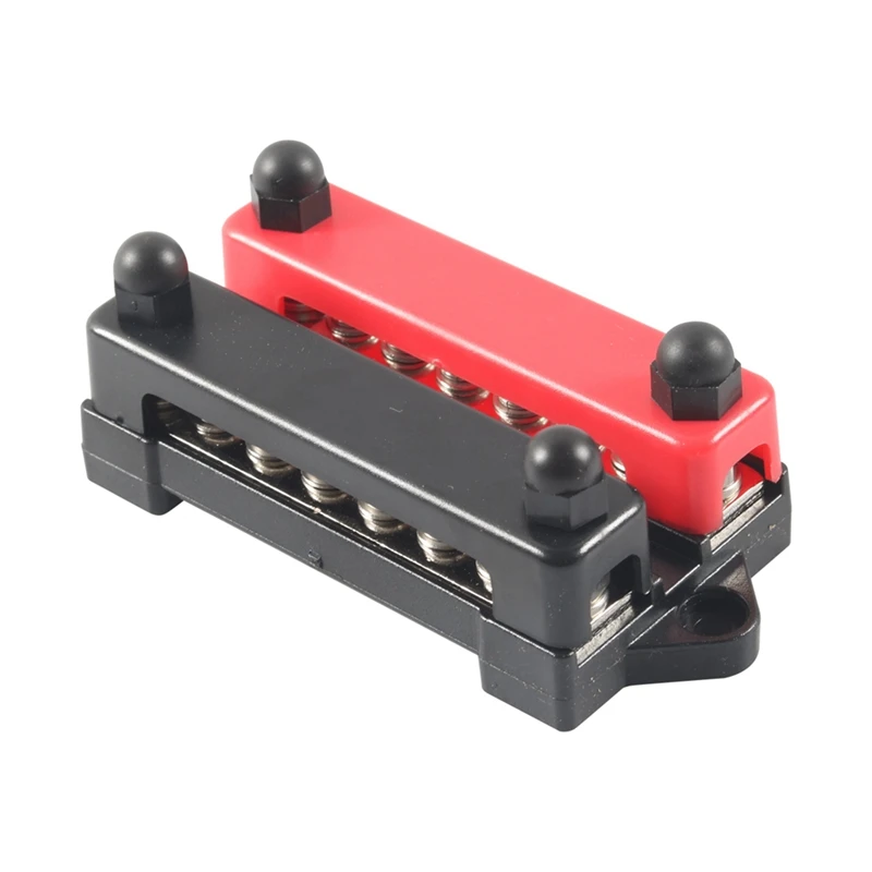 12V Ground/Power Distribution Terminal Block Battery Bus Bar Set (Max 300V AC/48V DC) Negative/Positive Insulated Busbar