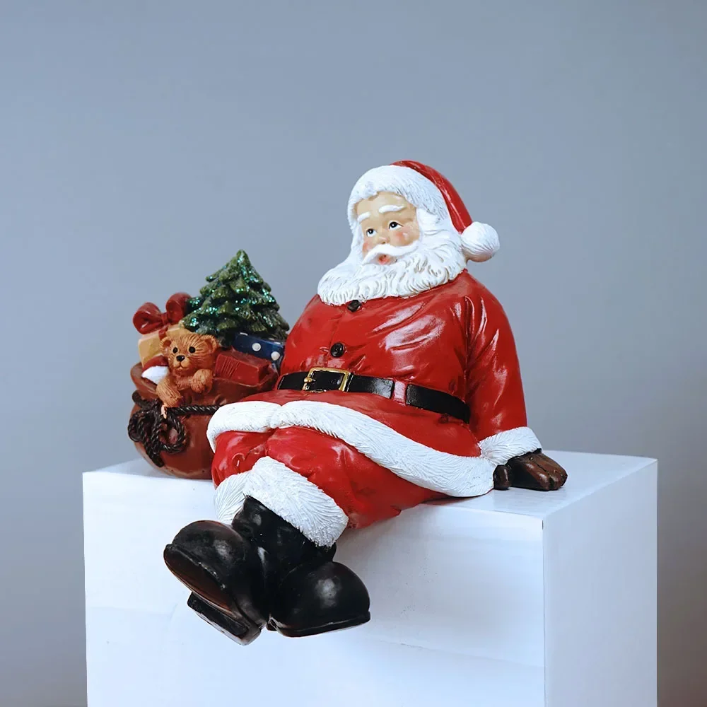 

Christmas Santa Claus Figurines Resin Sculptures Room Decor Tabletop Accessories Window Home Decoration