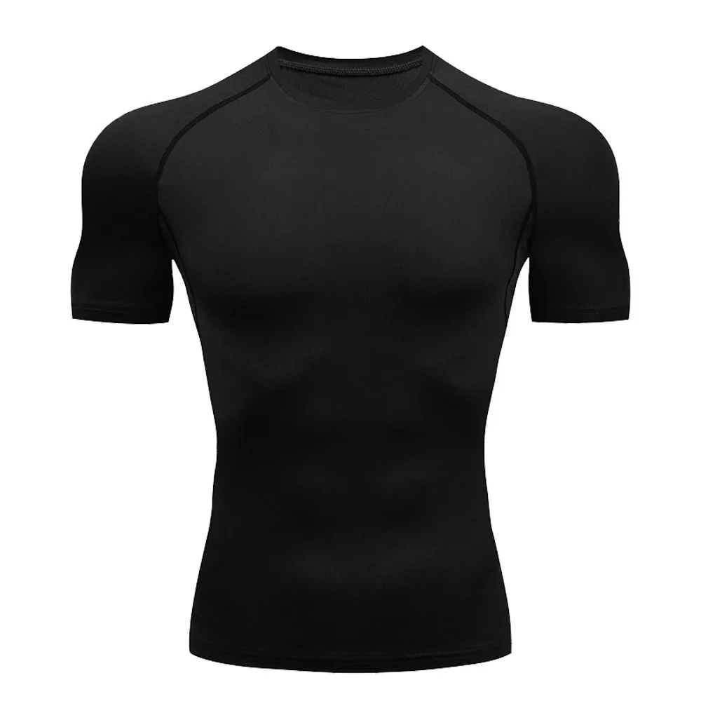 

Short Sleeved Men's Fitness T-shirt Compression Top Tight Gym Sport Running Shirts Sportswear Quick Dry Men Sport T-shirt Sport