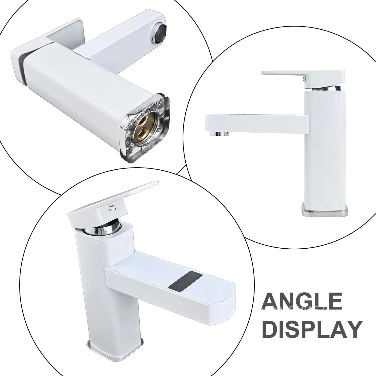 Touch Wash Face Digital Display Temperature Control Faucet Basin Faucet & Water Mixed Water Tap Screen Faucet Hot Cold Bathroom