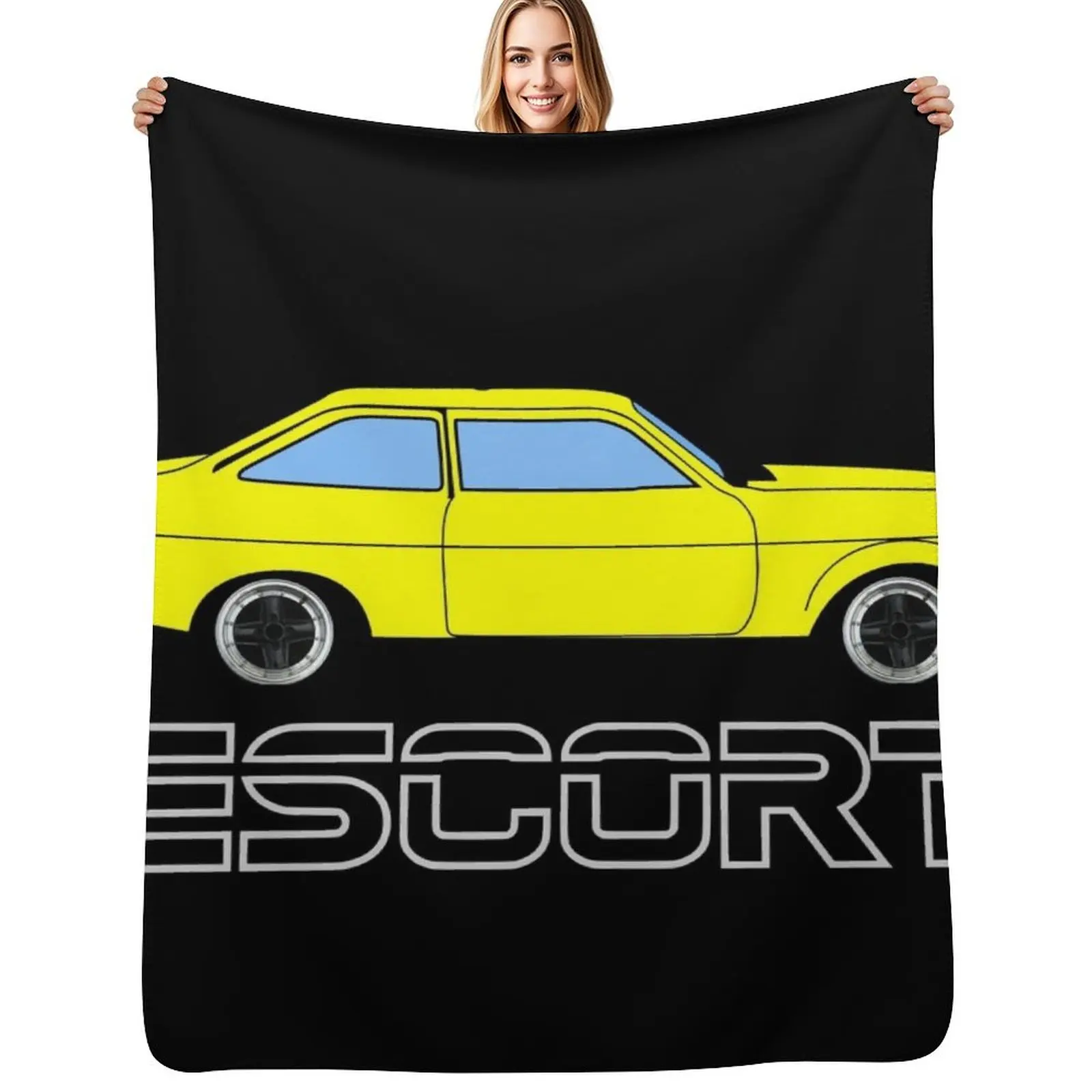 

MK2 Escort Yellow/Silver Throw Blanket Kid'S manga Decorative Sofa christmas decoration Blanket