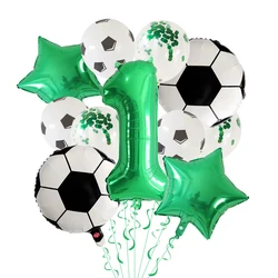 11Pcs Helium Foil Globos Football Balloons Birthday Party Decorations Kids Boy 30Inch Green Number Ball Soccer Party Supplies
