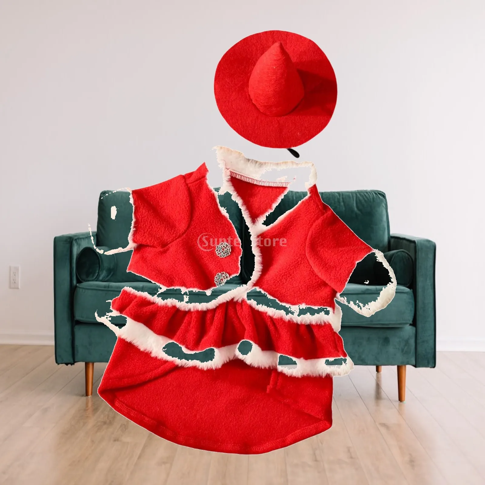Christmas Porch Goose Outfit Goose Sculpture Clothing Funny Xmas Costume Porch Goose Statue Clothes for Summer Landscape Yard
