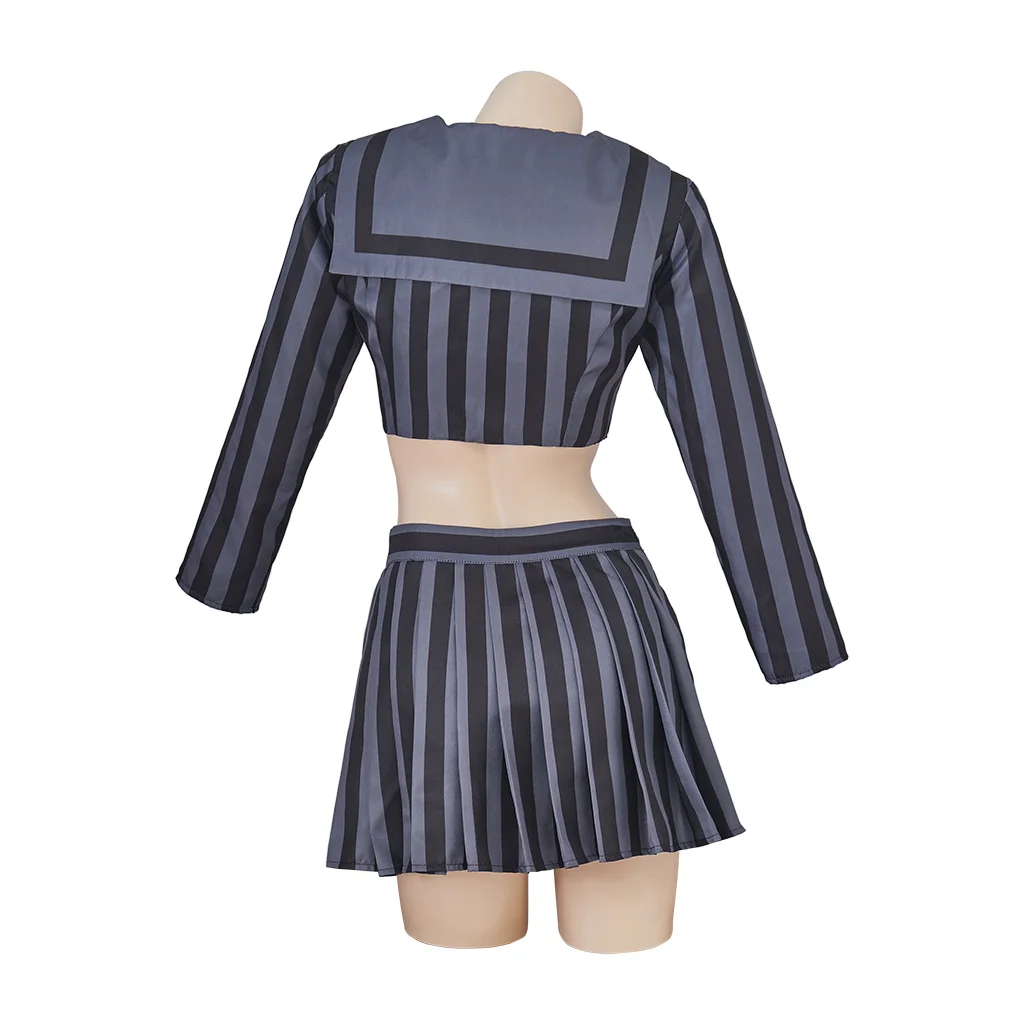 Schooluniform Vrouwen Halloween Kostuum Crop Top En Mini Rok Set