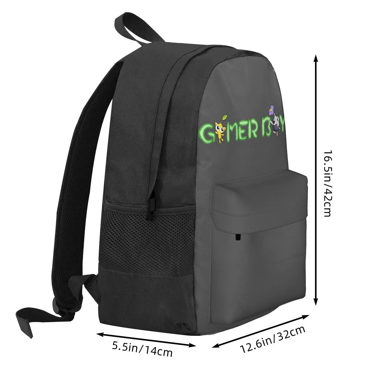 Gamer Boy (on Grey) Backpack Hot Sale Daypack Large Capacity Boys Girls BookBag School Bag Shoulder Bags for Men Women