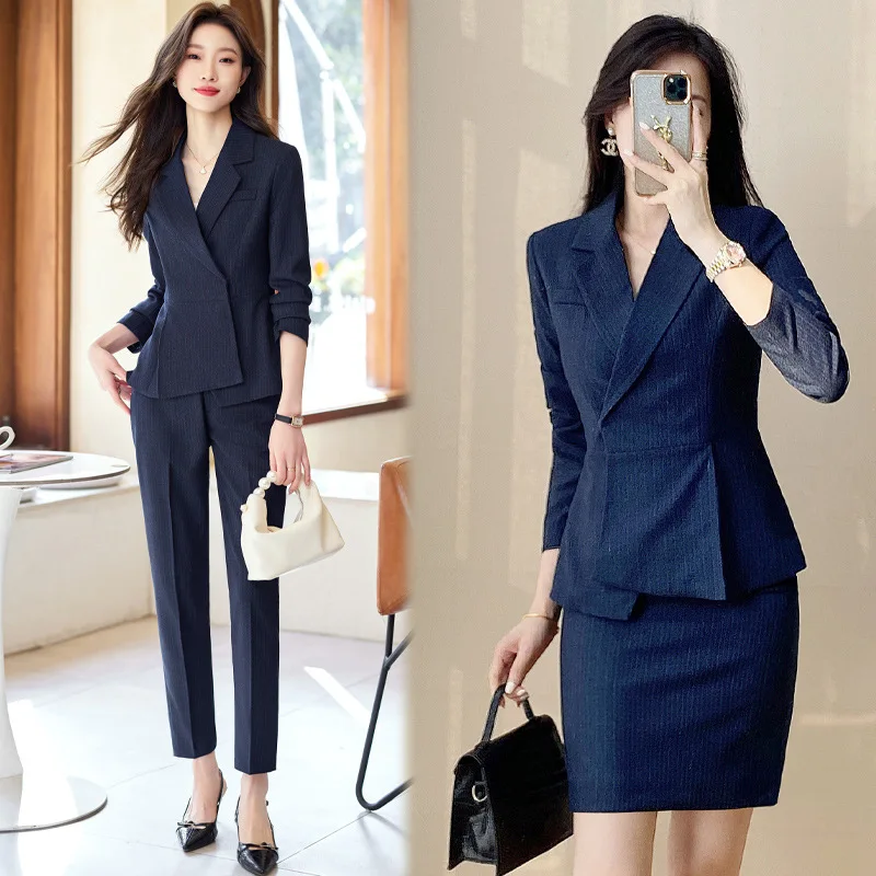 

Suit Women's Spring and Autumn High Sense Goddess Temperament Waist-Tight Suit Jacket Design Sense High-End Temperament Business