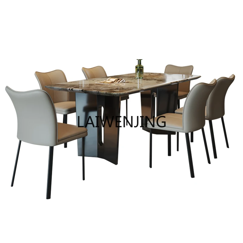 

MJY light luxury marble dining table and chair combination Pandora luxury stone texture marble dining table