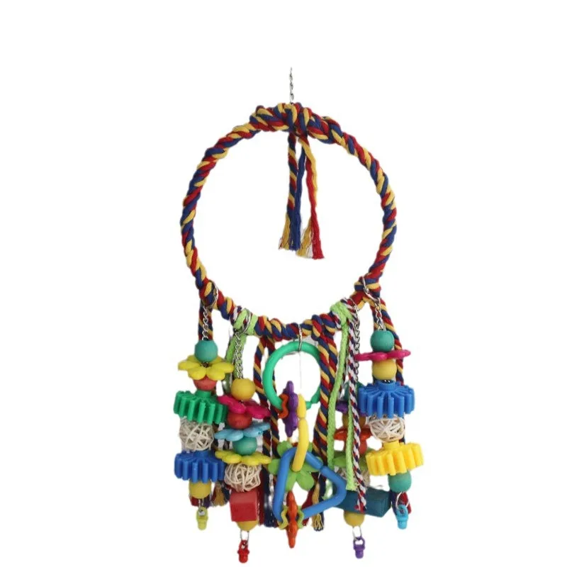 Bird toys, bird supplies, hanging rings, swings, wooden plastic cotton ropes, parrot bite toys