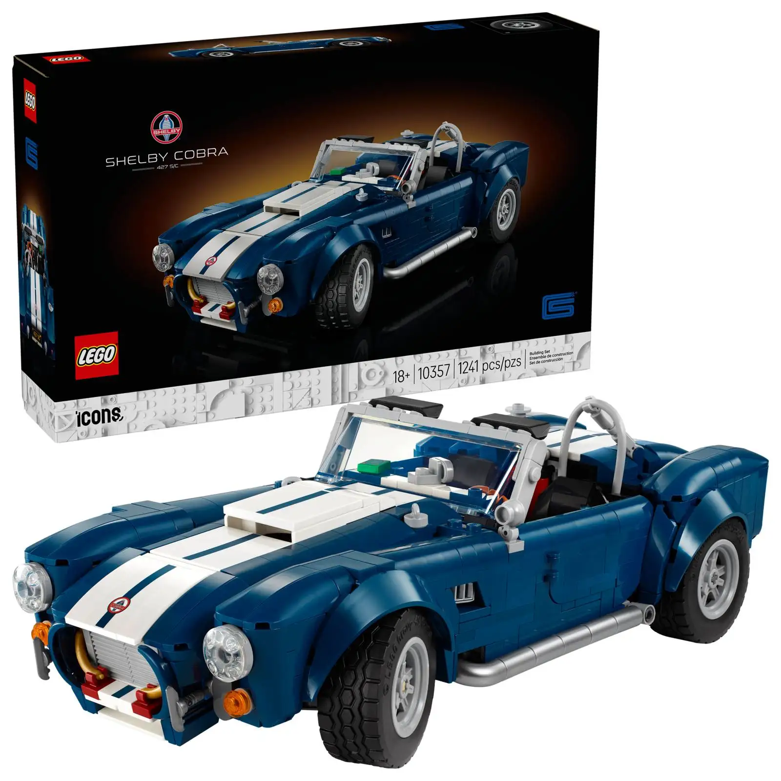 

LEGO ® Icons Shelby Cobra 427 S/C (10357) Комплект модели автомобиля для взрослых 18+ лет, 1241 шт.