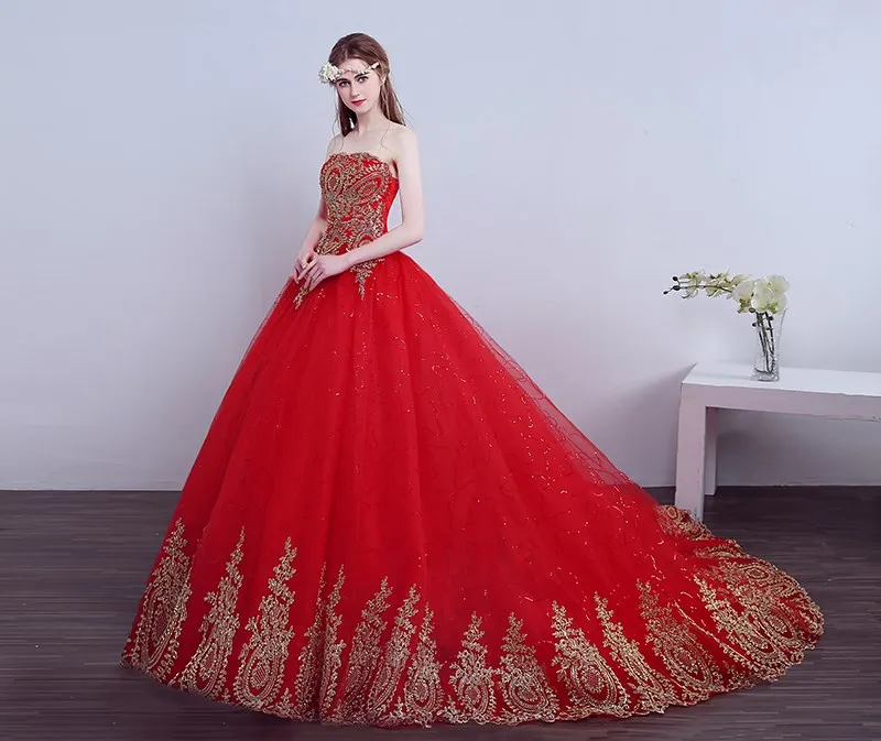 Robe de Mariée Rouge en Tulle et Dentelle, Tenue de Bal avec Queue, Motif Chinois, Bon Marché, Broderie Alberoise, pour Patients, Personnalisée, Nouvelle Collection 2024