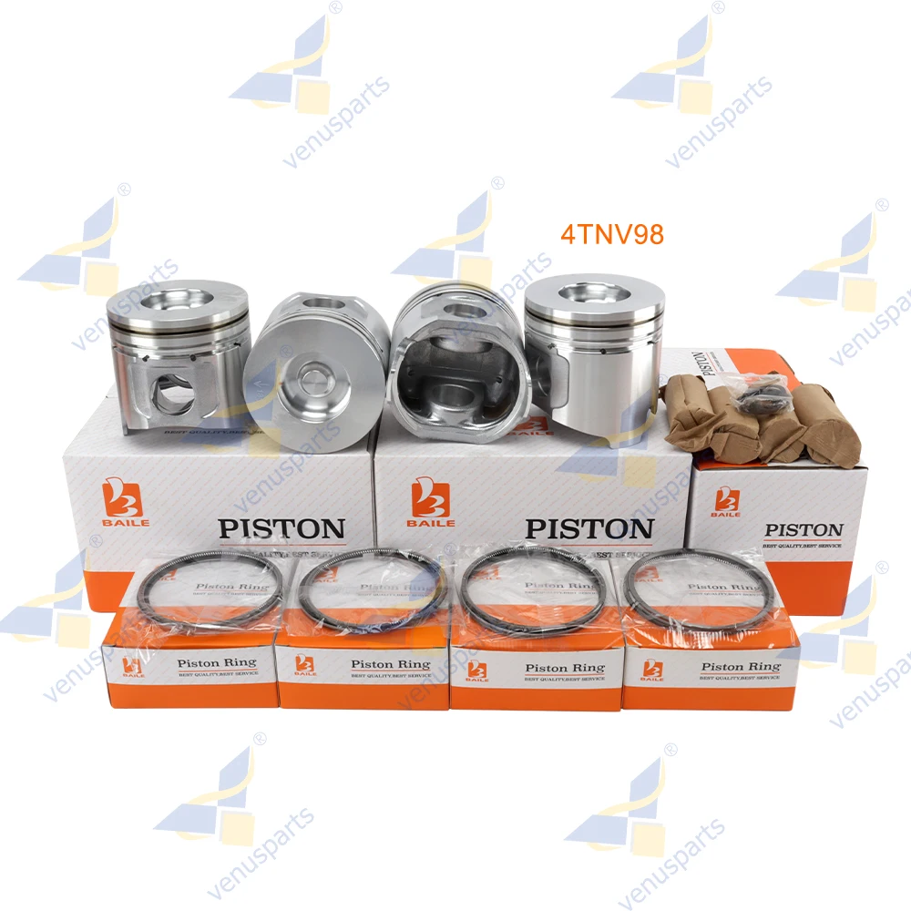 4TNV98 Overhaul Rebuild Kit for Yanmar Piston Ring Set Engine Parts STD YM129907-22090 98*2HK+2+3mm