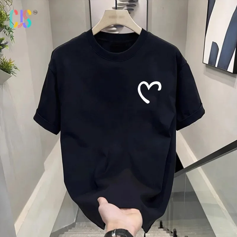 

T shirts for Men 2025 Summer Casual Round Neck Printing Short Sleeve Tees Hip Hop Cotton Oversize Man Gym Tops Loose Y2k T-shirt