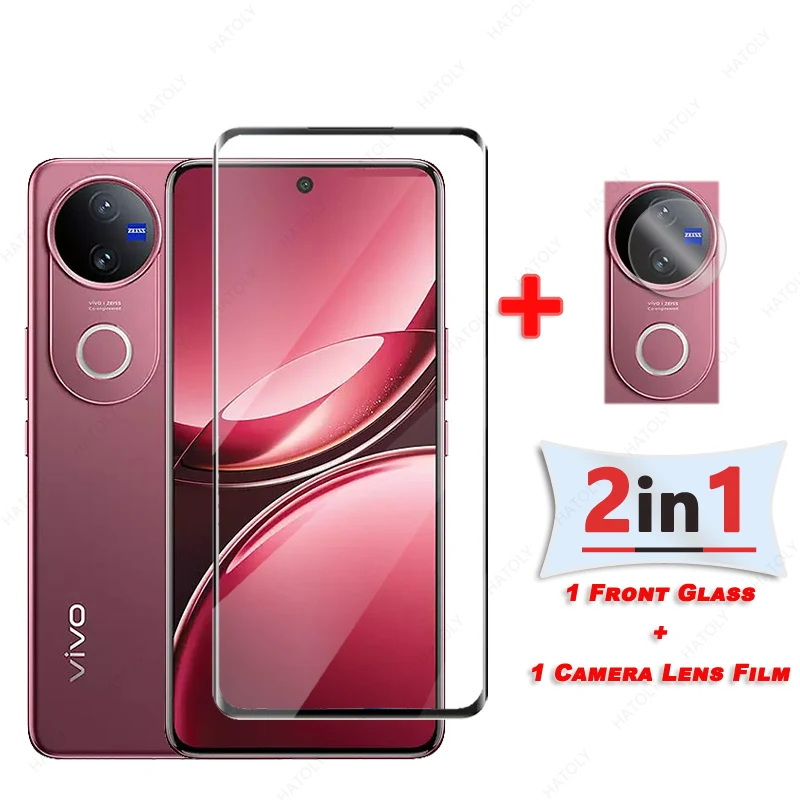 Tempered Glass For vivo V50 Glass Screen Protector For vivo V50 Black Edge Protective Film Camera Lens Protector For vivo V50